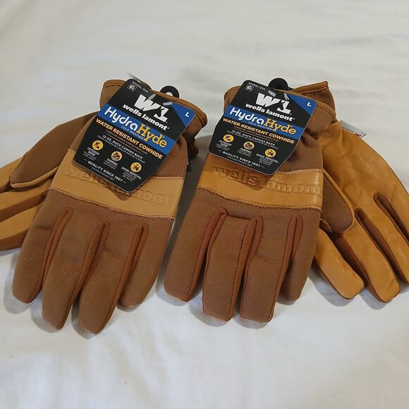 2- PAIR of Wells Lamont Hydra Hyde Cold Weather gloves LARGE 3M Thinsulate - Picture 1 of 8